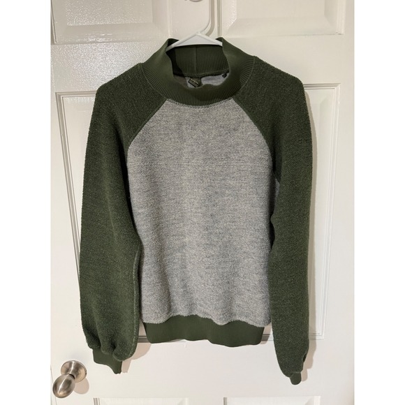Prana Sweaters - Prana Breathe Sweatshirt Womens Small Green Gray Recycled Wool Mock Neck